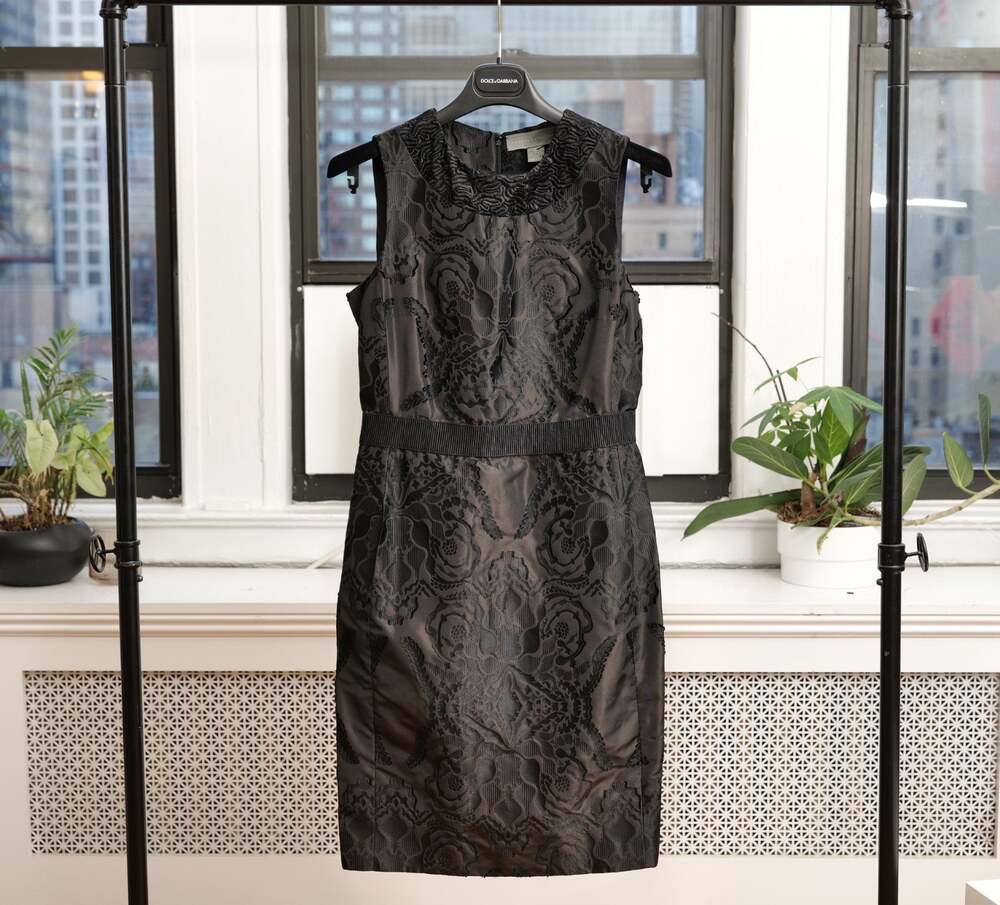 Proenza Schouler Black Jacquard Silk Lined Sleeveless Sheath Dress (US 0 / XS)
